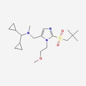 molecular formula C20H35N3O3S B5187472 (dicyclopropylmethyl){[2-[(2,2-dimethylpropyl)sulfonyl]-1-(2-methoxyethyl)-1H-imidazol-5-yl]methyl}methylamine 