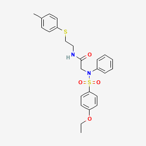 molecular formula C25H28N2O4S2 B5187524 N~2~-[(4-ethoxyphenyl)sulfonyl]-N~1~-{2-[(4-methylphenyl)thio]ethyl}-N~2~-phenylglycinamide 