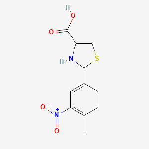 molecular formula C11H12N2O4S B5187533 2-(4-methyl-3-nitrophenyl)-1,3-thiazolidine-4-carboxylic acid 