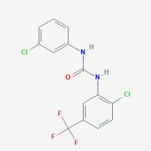 molecular formula C14H9Cl2F3N2O B5187552 N-(3-chlorophenyl)-N'-[2-chloro-5-(trifluoromethyl)phenyl]urea 