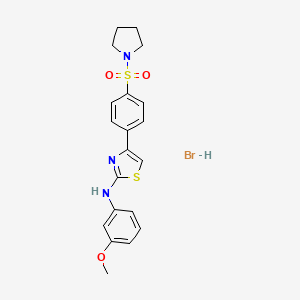 molecular formula C20H22BrN3O3S2 B5187561 N-(3-methoxyphenyl)-4-[4-(1-pyrrolidinylsulfonyl)phenyl]-1,3-thiazol-2-amine hydrobromide 
