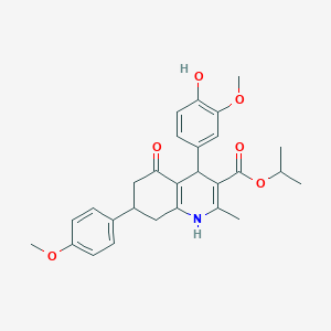 molecular formula C28H31NO6 B5187569 isopropyl 4-(4-hydroxy-3-methoxyphenyl)-7-(4-methoxyphenyl)-2-methyl-5-oxo-1,4,5,6,7,8-hexahydro-3-quinolinecarboxylate 