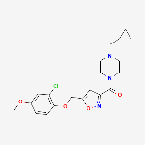 molecular formula C20H24ClN3O4 B5187581 1-({5-[(2-chloro-4-methoxyphenoxy)methyl]-3-isoxazolyl}carbonyl)-4-(cyclopropylmethyl)piperazine 