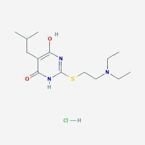 molecular formula C14H26ClN3O2S B5187589 2-{[2-(diethylamino)ethyl]thio}-6-hydroxy-5-isobutyl-4(3H)-pyrimidinone hydrochloride 