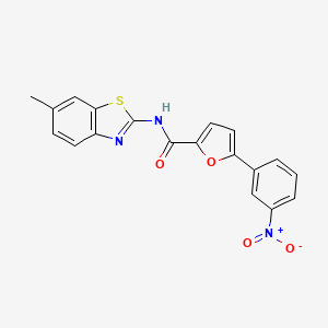 molecular formula C19H13N3O4S B5187604 N-(6-methyl-1,3-benzothiazol-2-yl)-5-(3-nitrophenyl)-2-furamide 