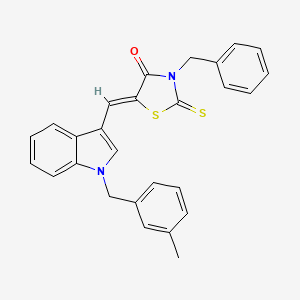 molecular formula C27H22N2OS2 B5187610 3-benzyl-5-{[1-(3-methylbenzyl)-1H-indol-3-yl]methylene}-2-thioxo-1,3-thiazolidin-4-one 