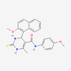 molecular formula C24H23N3O3S B5187626 4-(2-methoxy-1-naphthyl)-N-(4-methoxyphenyl)-6-methyl-2-thioxo-1,2,3,4-tetrahydro-5-pyrimidinecarboxamide 