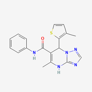 molecular formula C18H17N5OS B5187637 5-methyl-7-(3-methyl-2-thienyl)-N-phenyl-4,7-dihydro[1,2,4]triazolo[1,5-a]pyrimidine-6-carboxamide 