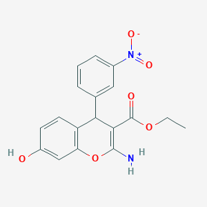 molecular formula C18H16N2O6 B5187647 ethyl 2-amino-7-hydroxy-4-(3-nitrophenyl)-4H-chromene-3-carboxylate 