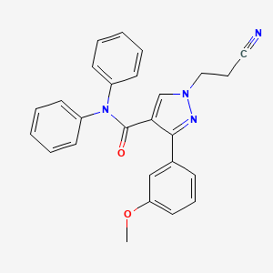 molecular formula C26H22N4O2 B5187671 1-(2-cyanoethyl)-3-(3-methoxyphenyl)-N,N-diphenyl-1H-pyrazole-4-carboxamide 