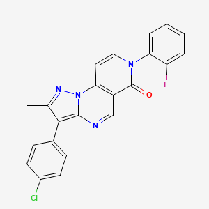 molecular formula C22H14ClFN4O B5187681 3-(4-chlorophenyl)-7-(2-fluorophenyl)-2-methylpyrazolo[1,5-a]pyrido[3,4-e]pyrimidin-6(7H)-one 