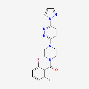 molecular formula C18H16F2N6O B5187704 3-[4-(2,6-difluorobenzoyl)-1-piperazinyl]-6-(1H-pyrazol-1-yl)pyridazine 