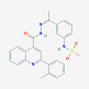 molecular formula C26H24N4O3S B5187723 N-[3-(N-{[2-(2-methylphenyl)-4-quinolinyl]carbonyl}ethanehydrazonoyl)phenyl]methanesulfonamide 