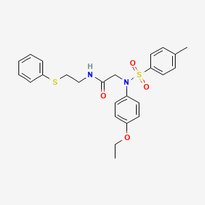 molecular formula C25H28N2O4S2 B5187760 N~2~-(4-ethoxyphenyl)-N~2~-[(4-methylphenyl)sulfonyl]-N~1~-[2-(phenylthio)ethyl]glycinamide 