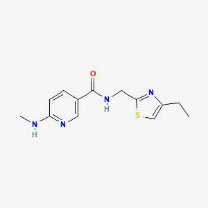 molecular formula C13H16N4OS B5187769 N-[(4-ethyl-1,3-thiazol-2-yl)methyl]-6-(methylamino)nicotinamide 