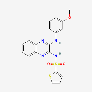 molecular formula C19H16N4O3S2 B5187789 N-{3-[(3-methoxyphenyl)amino]-2-quinoxalinyl}-2-thiophenesulfonamide 