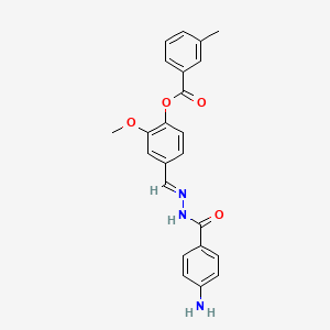 4-[2-(4-aminobenzoyl)carbonohydrazonoyl]-2-methoxyphenyl 3-methylbenzoate