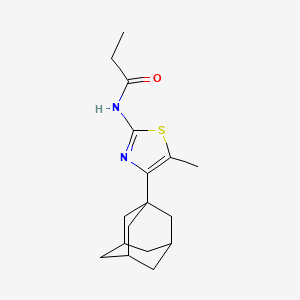 molecular formula C17H24N2OS B5187832 N-[4-(1-adamantyl)-5-methyl-1,3-thiazol-2-yl]propanamide 