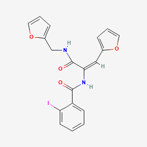molecular formula C19H15IN2O4 B5187837 N-(2-(2-furyl)-1-{[(2-furylmethyl)amino]carbonyl}vinyl)-2-iodobenzamide 