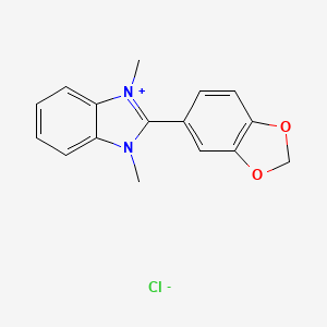 2-(1,3-benzodioxol-5-yl)-1,3-dimethyl-1H-3,1-benzimidazol-3-ium chloride