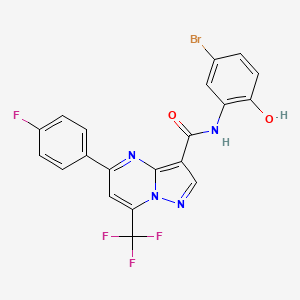 molecular formula C20H11BrF4N4O2 B5187864 N-(5-bromo-2-hydroxyphenyl)-5-(4-fluorophenyl)-7-(trifluoromethyl)pyrazolo[1,5-a]pyrimidine-3-carboxamide 