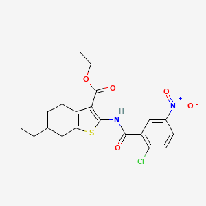 molecular formula C20H21ClN2O5S B5187873 ethyl 2-[(2-chloro-5-nitrobenzoyl)amino]-6-ethyl-4,5,6,7-tetrahydro-1-benzothiophene-3-carboxylate 