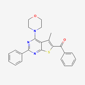 molecular formula C24H21N3O2S B5187885 [5-methyl-4-(4-morpholinyl)-2-phenylthieno[2,3-d]pyrimidin-6-yl](phenyl)methanone 