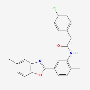 2-(4-chlorophenyl)-N-[2-methyl-5-(5-methyl-1,3-benzoxazol-2-yl)phenyl]acetamide