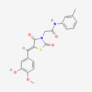 molecular formula C20H18N2O5S B5187927 2-[5-(3-hydroxy-4-methoxybenzylidene)-2,4-dioxo-1,3-thiazolidin-3-yl]-N-(3-methylphenyl)acetamide 