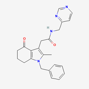 molecular formula C23H24N4O2 B5187928 2-(1-benzyl-2-methyl-4-oxo-4,5,6,7-tetrahydro-1H-indol-3-yl)-N-(4-pyrimidinylmethyl)acetamide 