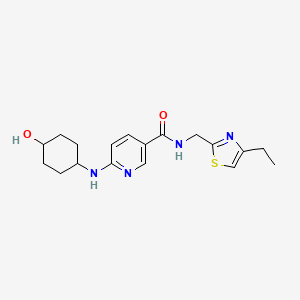 molecular formula C18H24N4O2S B5187936 N-[(4-ethyl-1,3-thiazol-2-yl)methyl]-6-[(trans-4-hydroxycyclohexyl)amino]nicotinamide 