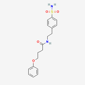 molecular formula C18H22N2O4S B5187970 N-{2-[4-(aminosulfonyl)phenyl]ethyl}-4-phenoxybutanamide 