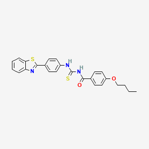 molecular formula C25H23N3O2S2 B5187989 N-({[4-(1,3-benzothiazol-2-yl)phenyl]amino}carbonothioyl)-4-butoxybenzamide 
