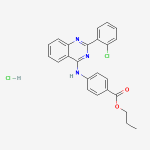 molecular formula C24H21Cl2N3O2 B5188000 propyl 4-{[2-(2-chlorophenyl)-4-quinazolinyl]amino}benzoate hydrochloride 