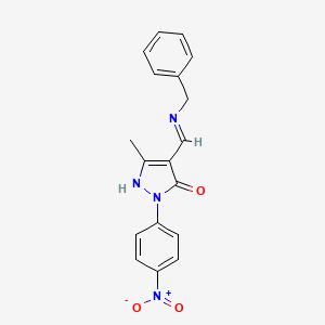 4-[(benzylamino)methylene]-5-methyl-2-(4-nitrophenyl)-2,4-dihydro-3H-pyrazol-3-one