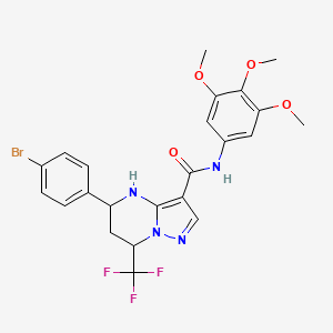 molecular formula C23H22BrF3N4O4 B5188031 5-(4-bromophenyl)-7-(trifluoromethyl)-N-(3,4,5-trimethoxyphenyl)-4,5,6,7-tetrahydropyrazolo[1,5-a]pyrimidine-3-carboxamide 