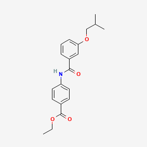 molecular formula C20H23NO4 B5188060 ethyl 4-[(3-isobutoxybenzoyl)amino]benzoate 