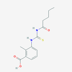 molecular formula C14H18N2O3S B5188074 2-methyl-3-{[(pentanoylamino)carbonothioyl]amino}benzoic acid 