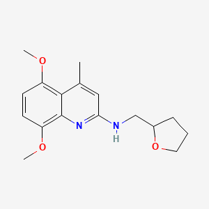 molecular formula C17H22N2O3 B5188075 5,8-dimethoxy-4-methyl-N-(tetrahydro-2-furanylmethyl)-2-quinolinamine 