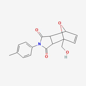 molecular formula C16H15NO4 B5188081 1-(hydroxymethyl)-4-(4-methylphenyl)-10-oxa-4-azatricyclo[5.2.1.0~2,6~]dec-8-ene-3,5-dione 