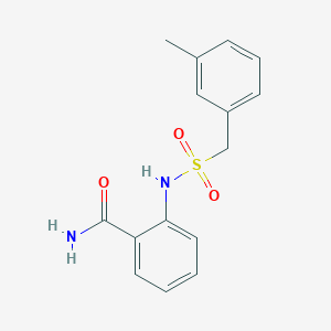 molecular formula C15H16N2O3S B5188085 2-{[(3-methylbenzyl)sulfonyl]amino}benzamide 