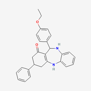 molecular formula C27H26N2O2 B5188087 11-(4-ethoxyphenyl)-3-phenyl-2,3,4,5,10,11-hexahydro-1H-dibenzo[b,e][1,4]diazepin-1-one 