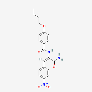 N-[1-(aminocarbonyl)-2-(4-nitrophenyl)vinyl]-4-butoxybenzamide