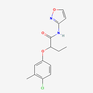 molecular formula C14H15ClN2O3 B5188168 2-(4-chloro-3-methylphenoxy)-N-3-isoxazolylbutanamide 