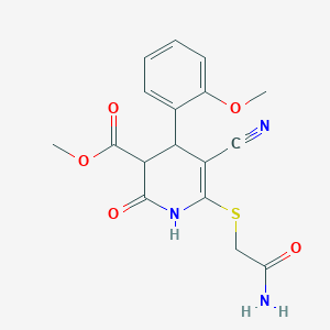 methyl 6-[(2-amino-2-oxoethyl)thio]-5-cyano-4-(2-methoxyphenyl)-2-oxo-1,2,3,4-tetrahydro-3-pyridinecarboxylate