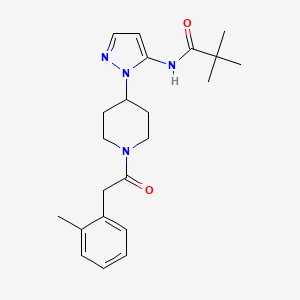 molecular formula C22H30N4O2 B5188183 2,2-dimethyl-N-(1-{1-[(2-methylphenyl)acetyl]-4-piperidinyl}-1H-pyrazol-5-yl)propanamide 