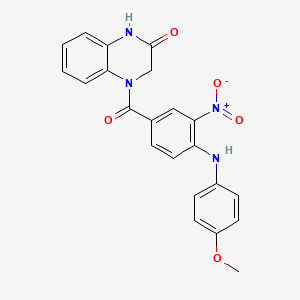 molecular formula C22H18N4O5 B5188196 4-{4-[(4-methoxyphenyl)amino]-3-nitrobenzoyl}-3,4-dihydro-2(1H)-quinoxalinone 