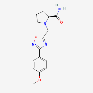 molecular formula C15H18N4O3 B5188226 1-{[3-(4-methoxyphenyl)-1,2,4-oxadiazol-5-yl]methyl}-L-prolinamide 