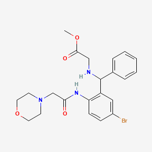 molecular formula C22H26BrN3O4 B5188234 methyl N-[{5-bromo-2-[(4-morpholinylacetyl)amino]phenyl}(phenyl)methyl]glycinate 