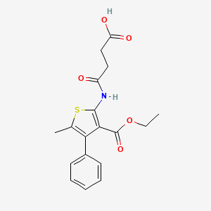 molecular formula C18H19NO5S B5188251 4-{[3-(ethoxycarbonyl)-5-methyl-4-phenyl-2-thienyl]amino}-4-oxobutanoic acid 